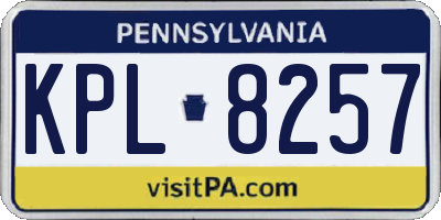 PA license plate KPL8257