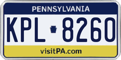 PA license plate KPL8260