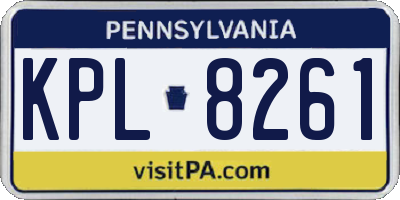 PA license plate KPL8261