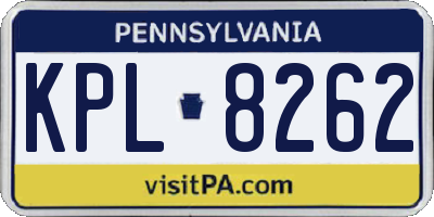 PA license plate KPL8262