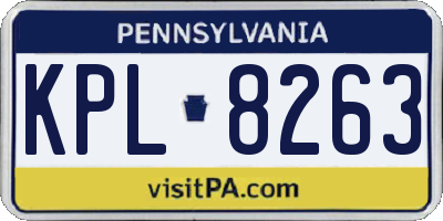 PA license plate KPL8263