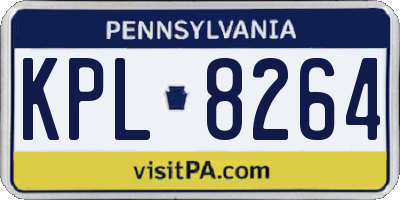 PA license plate KPL8264