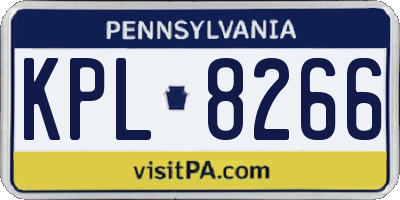 PA license plate KPL8266