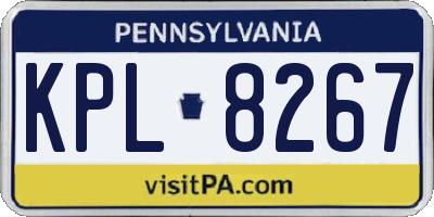 PA license plate KPL8267
