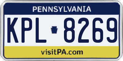 PA license plate KPL8269
