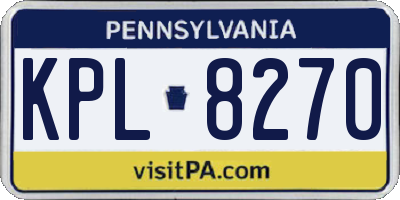 PA license plate KPL8270