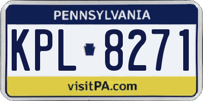 PA license plate KPL8271