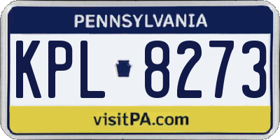 PA license plate KPL8273