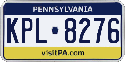 PA license plate KPL8276