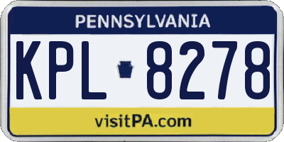 PA license plate KPL8278
