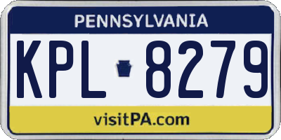 PA license plate KPL8279