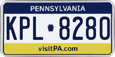 PA license plate KPL8280
