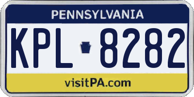 PA license plate KPL8282