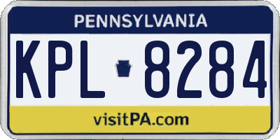 PA license plate KPL8284