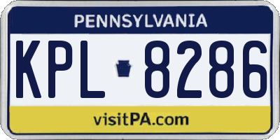 PA license plate KPL8286