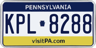 PA license plate KPL8288