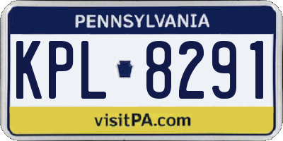 PA license plate KPL8291