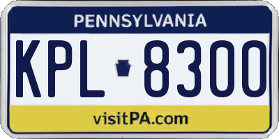 PA license plate KPL8300
