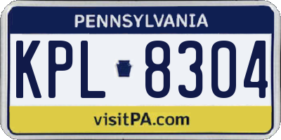 PA license plate KPL8304
