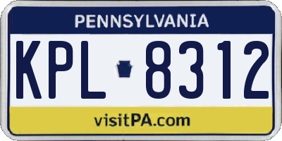 PA license plate KPL8312