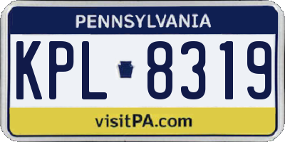 PA license plate KPL8319