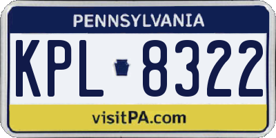 PA license plate KPL8322