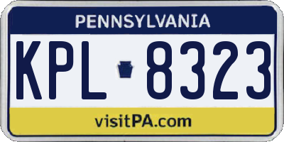 PA license plate KPL8323