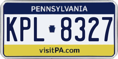 PA license plate KPL8327
