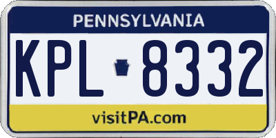 PA license plate KPL8332