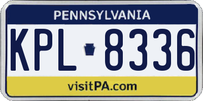 PA license plate KPL8336