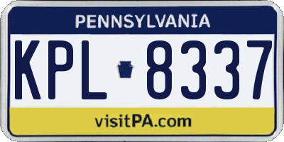 PA license plate KPL8337
