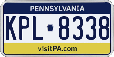 PA license plate KPL8338