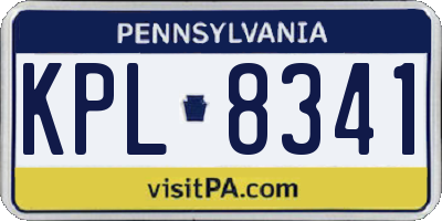PA license plate KPL8341
