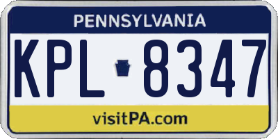PA license plate KPL8347
