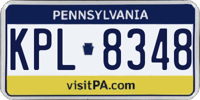 PA license plate KPL8348