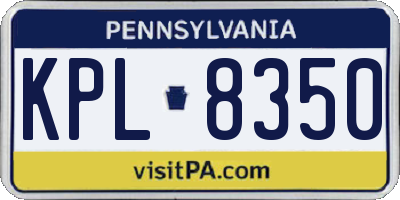 PA license plate KPL8350