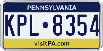 PA license plate KPL8354