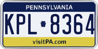 PA license plate KPL8364