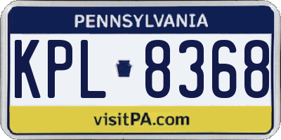 PA license plate KPL8368