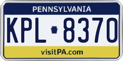 PA license plate KPL8370