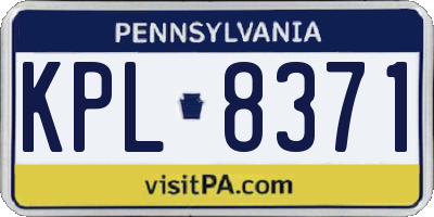 PA license plate KPL8371