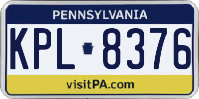 PA license plate KPL8376