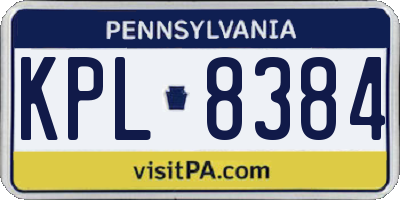 PA license plate KPL8384