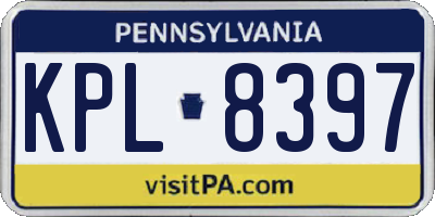 PA license plate KPL8397