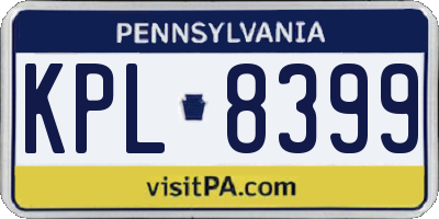 PA license plate KPL8399