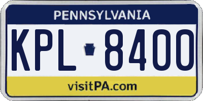 PA license plate KPL8400