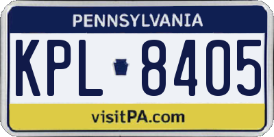PA license plate KPL8405