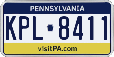 PA license plate KPL8411