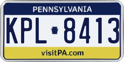 PA license plate KPL8413