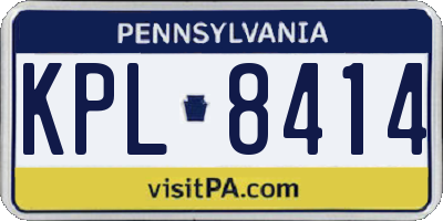 PA license plate KPL8414